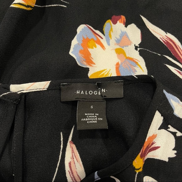 Nordstrom Halogen Floral Print Crewneck Sleeveless Blouse Size S - Picture 3 of 16